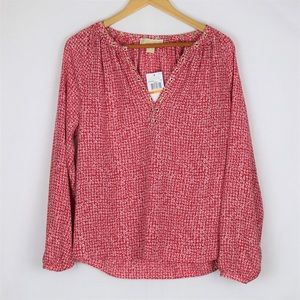 Michael Kors red and white patterned Top